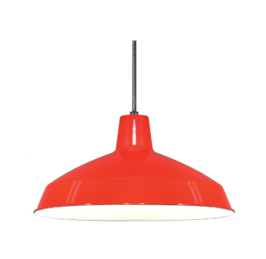 Nuvo SF76-663 1 Light - 16" - LED Pendant Light - Warehouse Shade - Red Finish