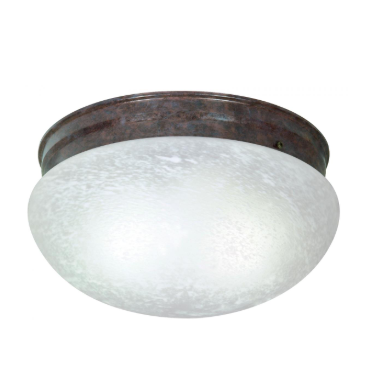 Nuvo SF76-676 2 Light - 12" - LED Flush Mount Light - Large Alabaster Mushroom - Old Bronze Finish