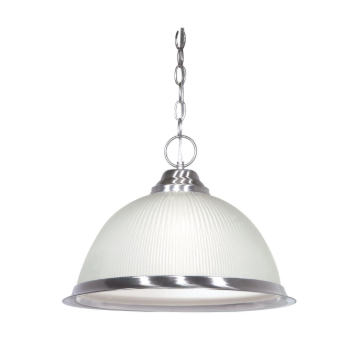 Nuvo SF76-691 1 Light - 15" - LED Pendant Light - Frosted Prismatic Dome - Brushed Nickel Finish