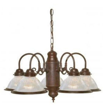 Nuvo SF76-695 5 Light - 22" - LED Chandelier Light - With Frosted Ribbed Shades - Brushed Nickel Finish