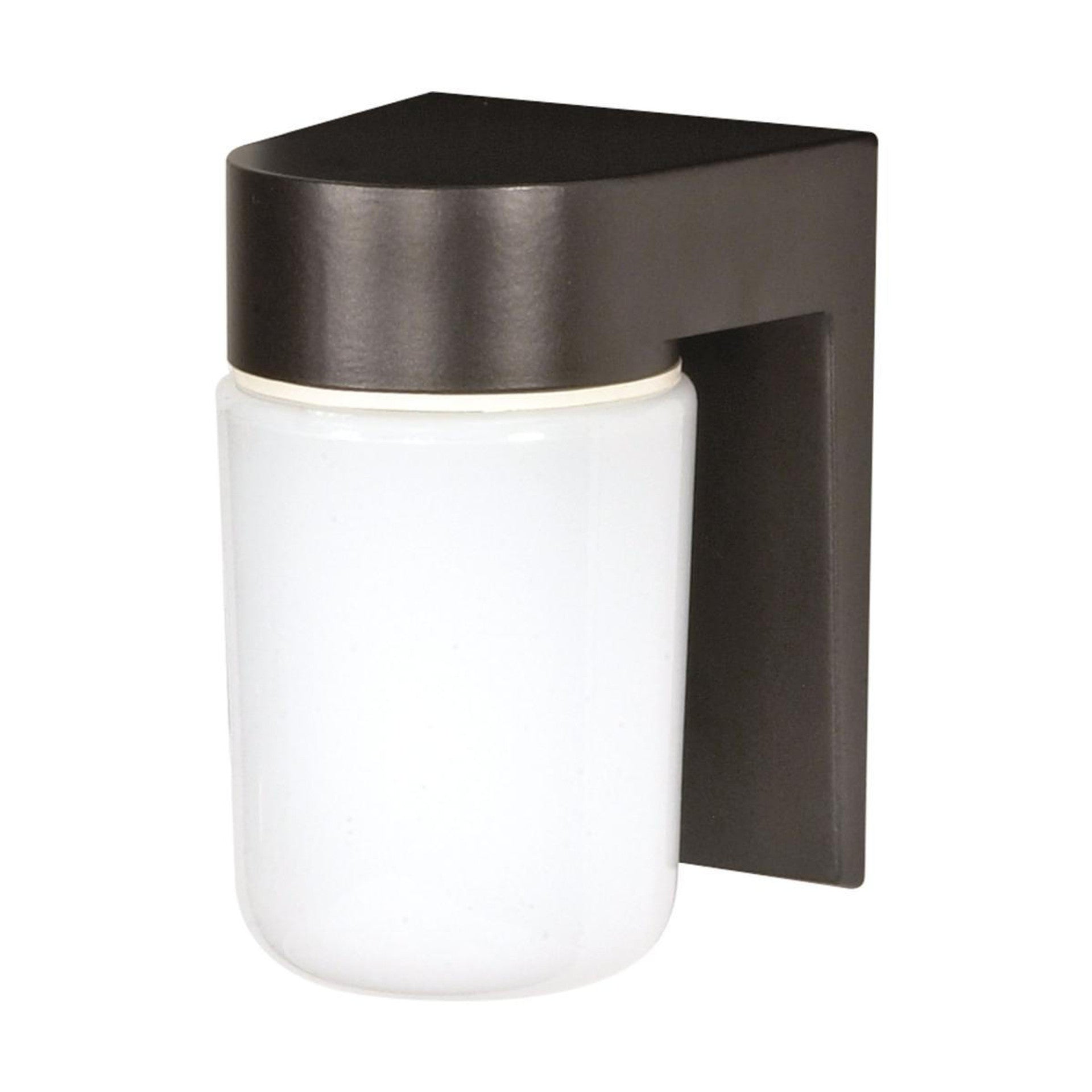 Nuvo SF77-138 1 Light 8" Wall Mount light Fixture, White Glass, Bronzotic Finish