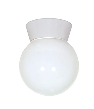 Nuvo SF77-532 1 Light - 8" - Utility LED Ceiling Mount Light - With White Glass Globe - White Finish