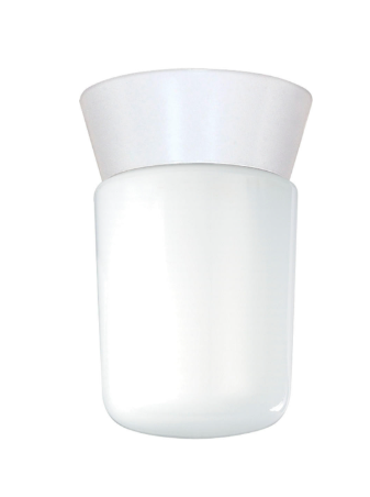Nuvo SF77-533 1 Light - 8" - Utility LED Ceiling Mount Light - With White Glass Cylinder - White Finish