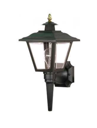 Nuvo SF77-896 1 Light - 17'' Coach Wall Lantern Light with Finial Beveled Acrylic Panels Black Finish