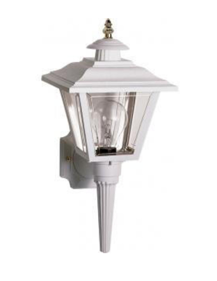 Nuvo SF77-897 1 Light - 17'' Coach Wall Lantern Light with Finial Beveled Acrylic Panels White Finish