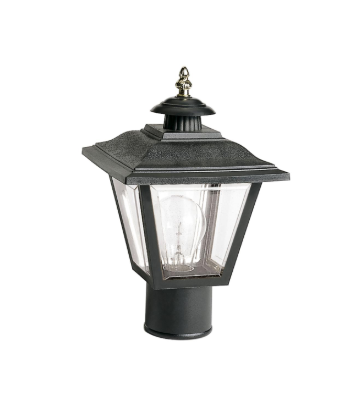 Nuvo SF77-898 1 Light - 13'' Coach Post Top Lantern Light with Finial Beveled Acrylic Panels Black Finish