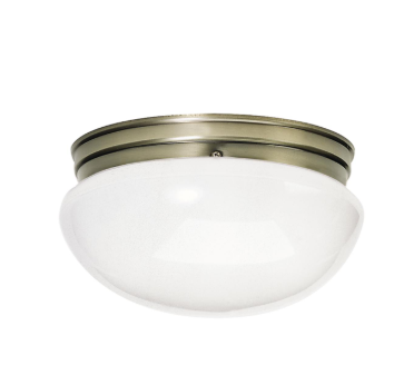 Nuvo SF77-988 2 Light - 12" LED Flush Mount Light with White Glass - Antique Brass Finish