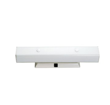 Nuvo SF77-991 4 Light - 24" LED Vanity Wall Light with White "U" Channel Glass with Convenience Outlet - White Finish