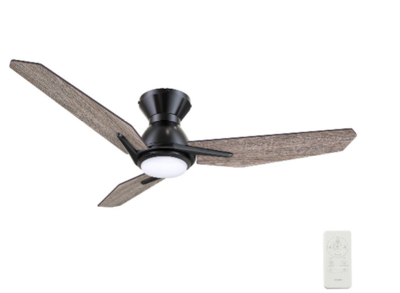 Carro USA SFR443J3-L11-BS-1-FM 48 Inch Calen Contemporary Black LED Home Ceiling Fan