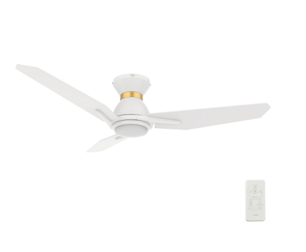 Carro USA SFR523J3-L11-W1-1-FMA 52 Inch Calen Contemporary White with Gold LED Ceiling Fan