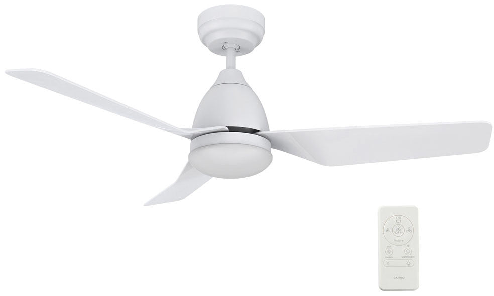 Carro USA SFR443N2-L12-W1-1 44" Roque LED Home ceiling Fan - Fixture Finish: White - Blade Finish: White