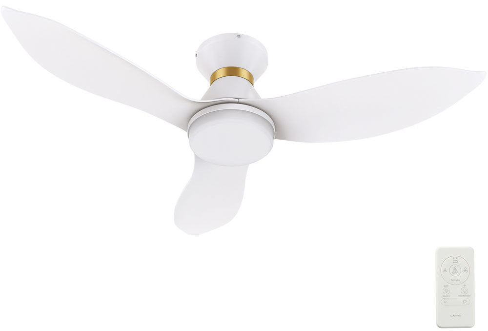 Carro USA SFR453V-L12-W1-1A-FMA 45" Ryatt Modern LED Home ceiling Fan - Fixture Finish: White/Gold - Blade Finish: White