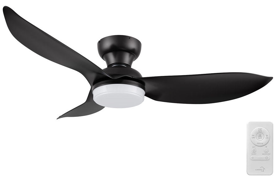 Carro USA SFR453V1-L12-B2-1-FM 45" Upton Contemporary LED Ceiling Fan - Fixture Finish: Black - Blade Finish: Black