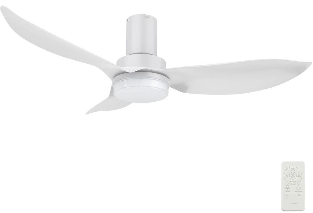 Carro USA SFR453V2-L12-W1-1-FM 45" Ryna Contemporary LED Ceiling Fan - Fixture Finish: White - Blade Finish: White