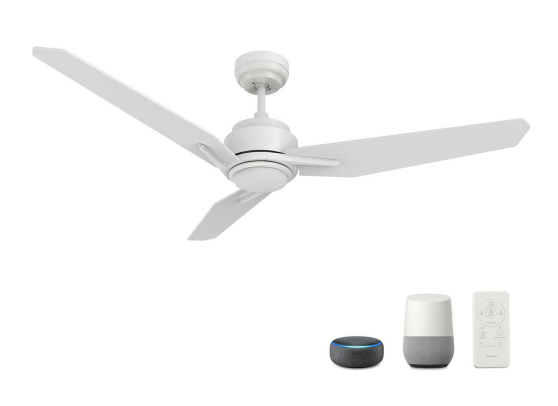 Carro USA SFR483J3-L11-W1-1 48 Inch Calen Modern White LED Ceiling Fan