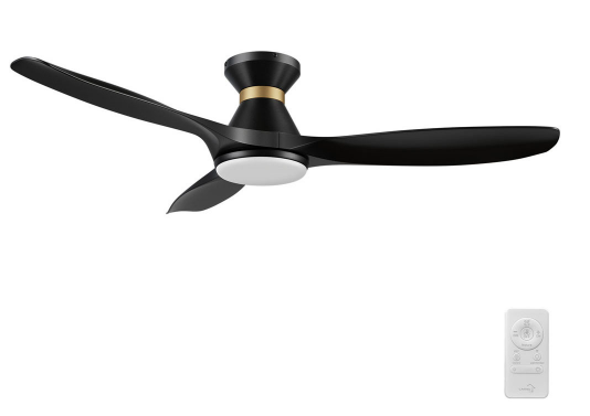 Carro USA SFR523A4-L12-B2-1-FMA Merton Modern LED 52" Home Ceiling Fan, Gold/Black Finish
