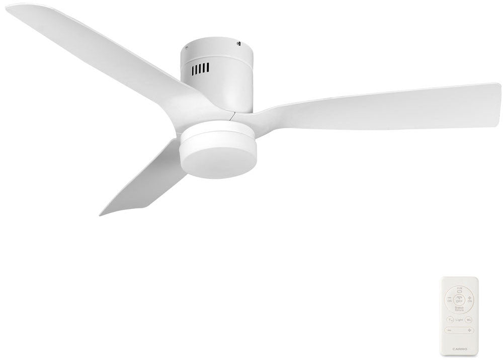 Carro USA SFR523P-L12-W1-1-FM 52" Spezia Modern LED Home Ceiling Fan - Fixture Finish: White - Blade Finish: White