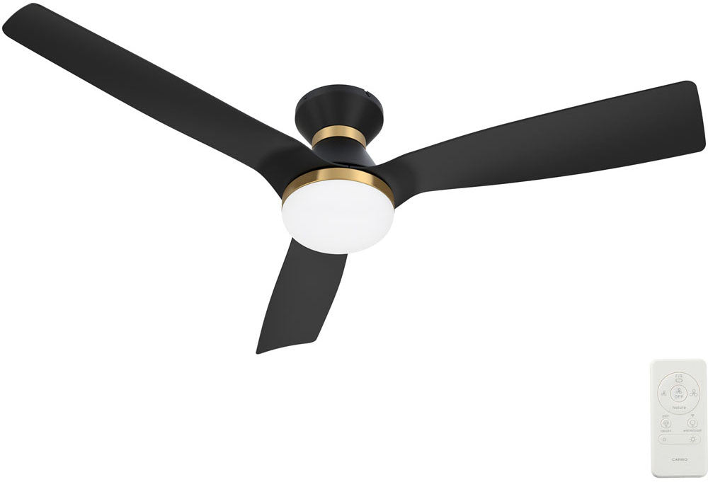 Carro USA SFR523P1-L22-B2-1-FMA 52" Spezia Modern LED Home Ceiling Fan - Fixture Finish: Black/Gold - Blade Finish: Black