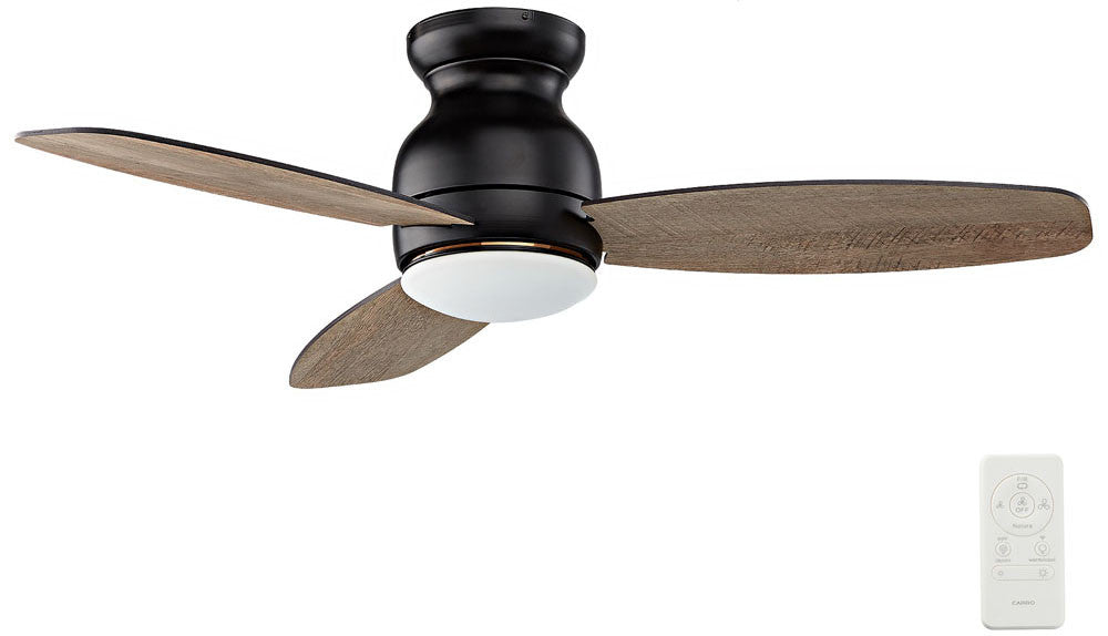 Carro USA SFR523Q-L12-BG-1-FM 52" Trento Contemporary LED Ceiling Fan - Fixture Finish: Black - Blade Finish: Walnut & Barnwood