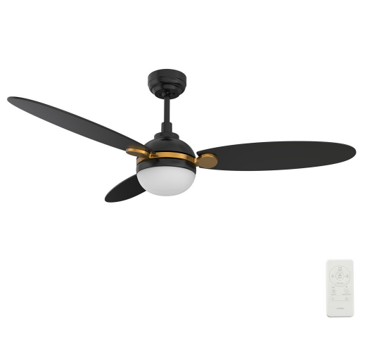 Carro USA SFR523Q4-L12-B2-1G 52 Inch Pearla Contemporary Black LED Ceiling Fan
