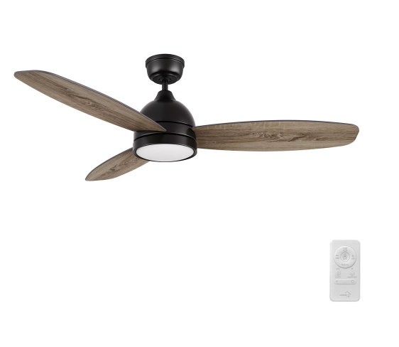 Carro USA SFR523Q5-L12-BG-1 52 Inch Fremont Modern Black LED Ceiling Fan
