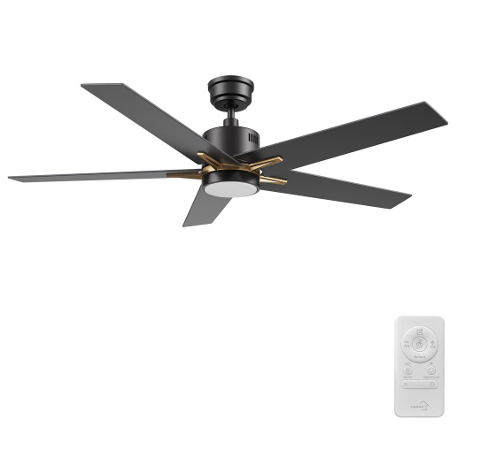 Carro USA SFR525G3-L11-B2-1G 52 Inch Montgomery Contemporary Black LED Ceiling Fan
