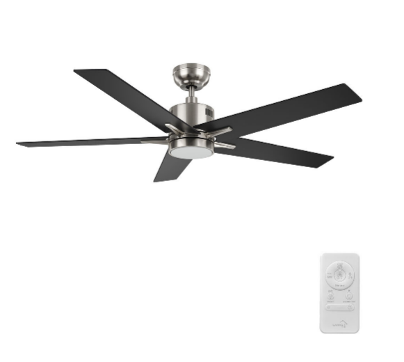 Carro USA SFR525G3-L11-S2-1 52 Inch Montgomery Modern Brushed Nickel LED Home Ceiling Fan