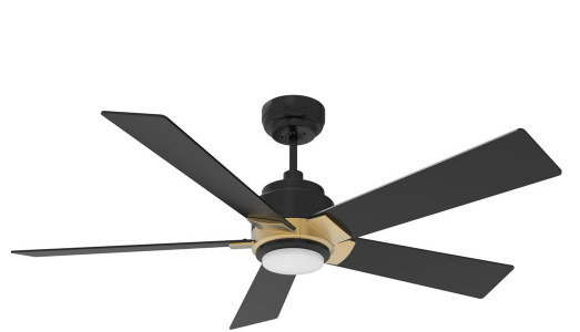 Carro USA SFR525J1-L11-B2-1G Ascender Modern LED 52" Home Ceiling Fan, Black Finish