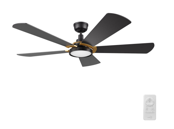 Carro USA SFR565B3-L22-B2-1G 56 Inch Brisa Modern Black LED Ceiling Fan