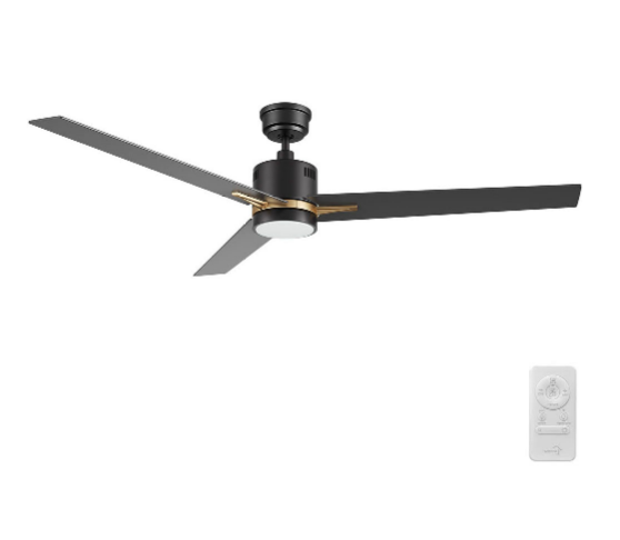 Carro USA SFR603G3-L11-B2-1G 60 Inch Montgomery Modern Black LED Ceiling Fan