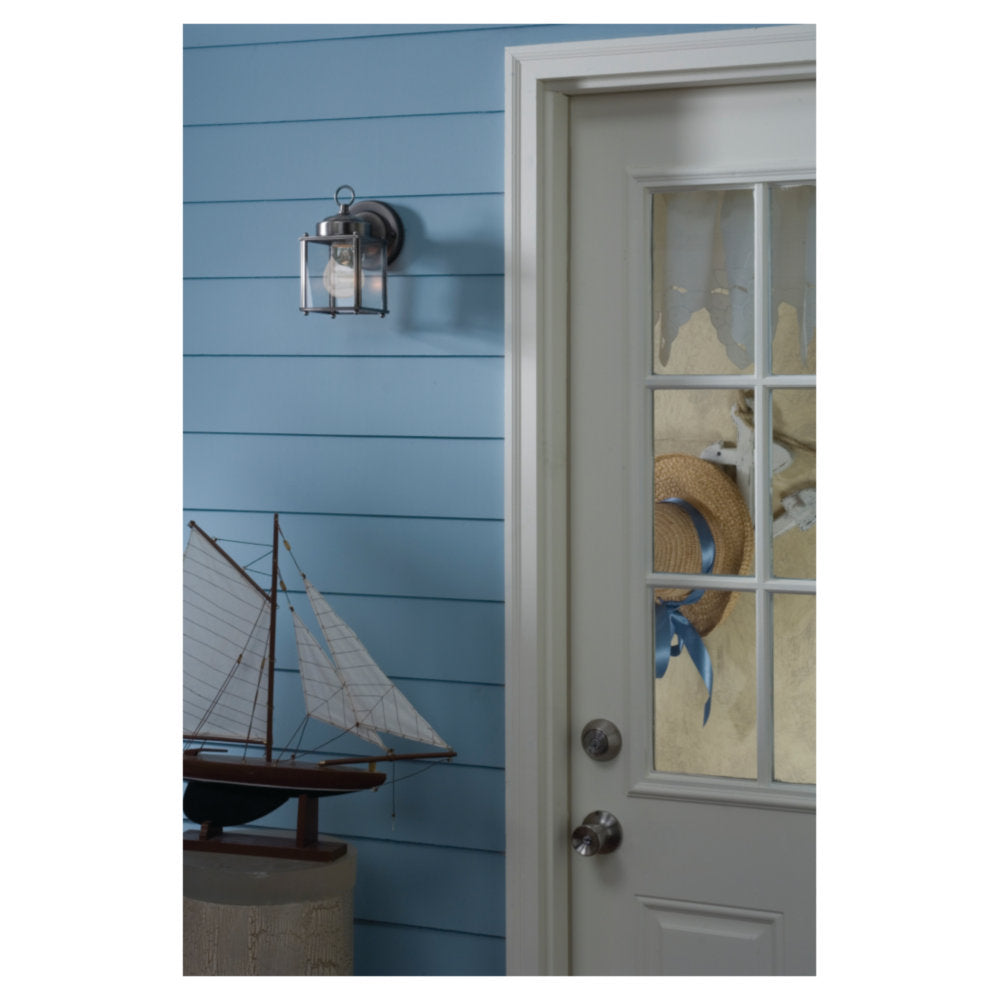 Generation Lighting 8593EN7-12 New Castle black outdoor wall lantern lifestyle view