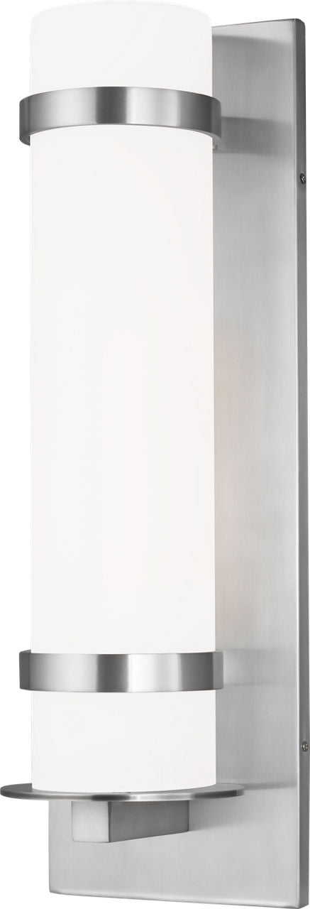 Generation Lighting Alban 1 light satin aluminum outdoor wall lantern