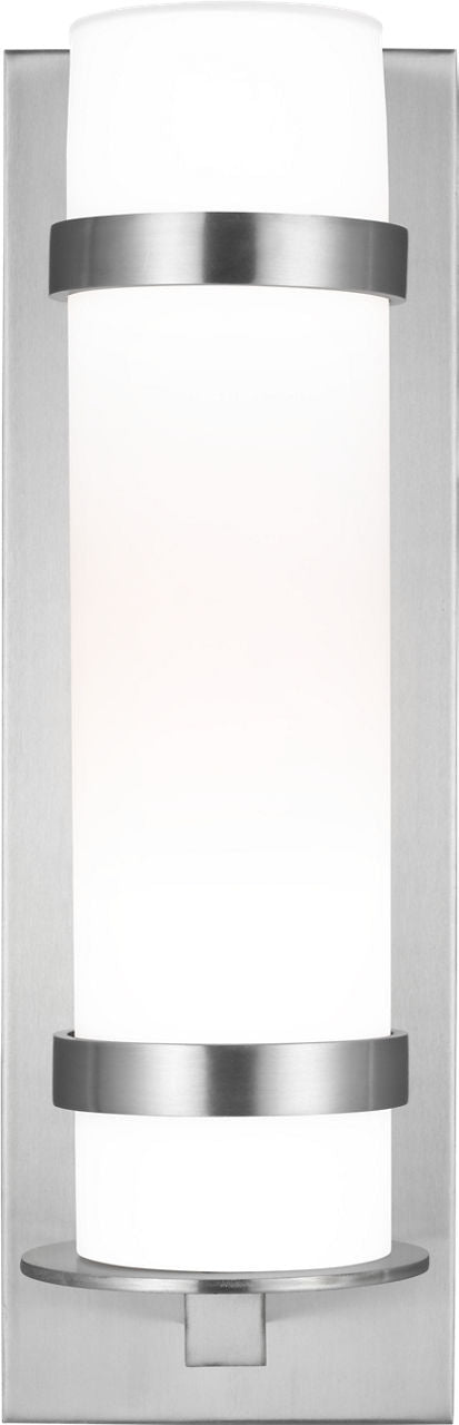 Generation Lighting 8618301EN3-04 Alban 1 Light 18 inch Satin Aluminum Outdoor Wall Lantern