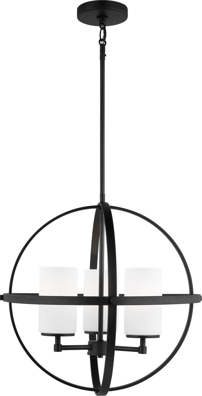 Generation Lighting 3124603-112 Alturas 3 Light 19 inch Midnight Black Chandelier Ceiling Light