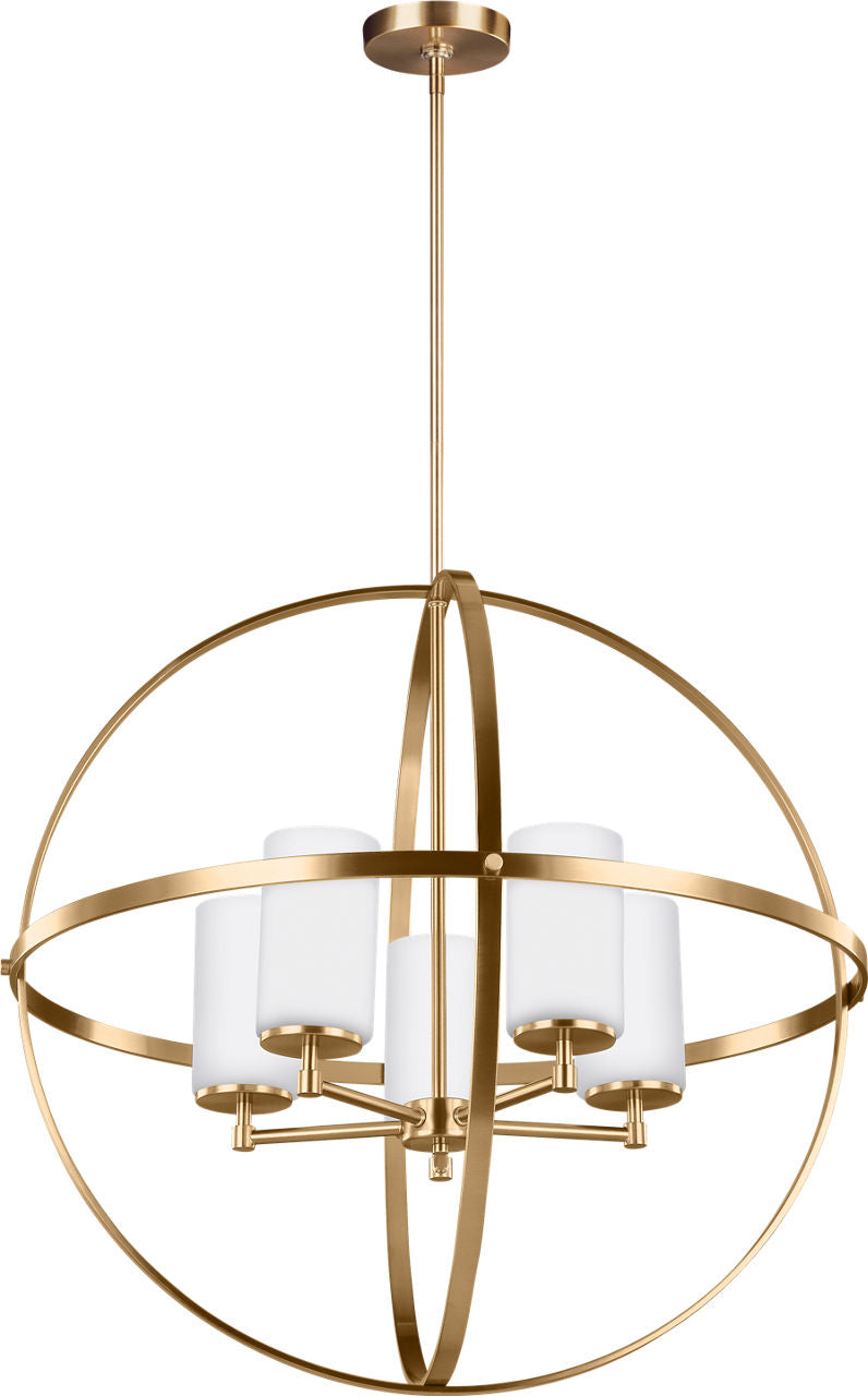 Generation Lighting Alturas 5 light satin brass chandelier ceiling light