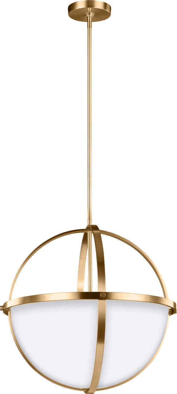 Generation Lighting 6624603-848 Alturas 3 Light 19 inch Satin Brass Pendant Ceiling Light