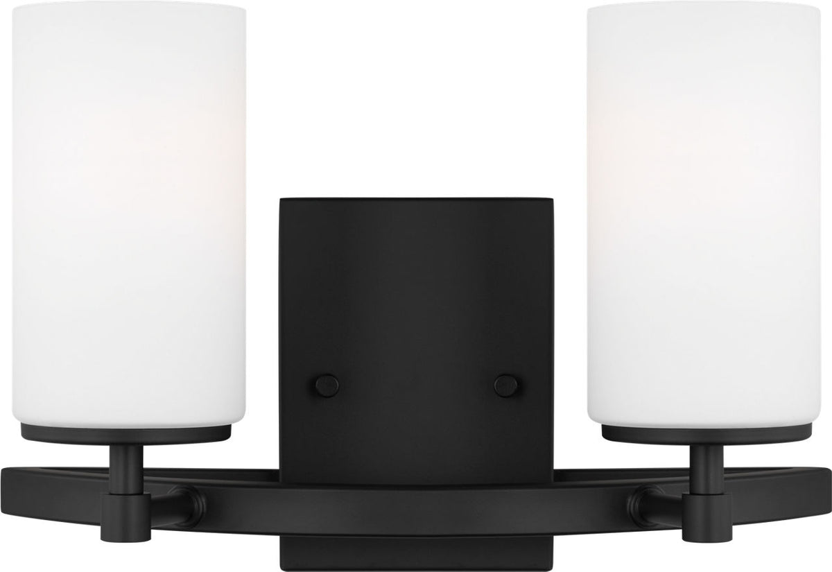Generation Lighting Alturas 2 light bath vanity wall light in midnight black