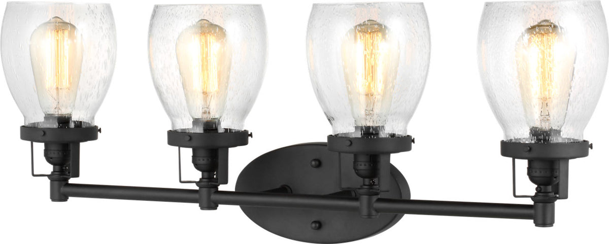 Generation Lighting Belton 4 light bath vanity wall light in Midnight Black