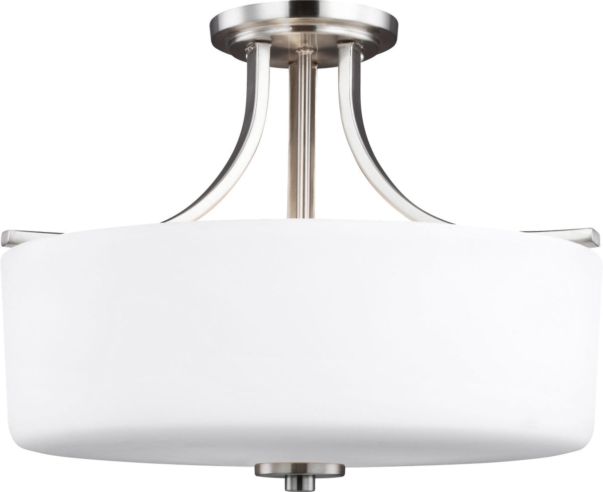 Generation Lighting Canfield 3 light brushed nickel semi-flush mount ceiling light