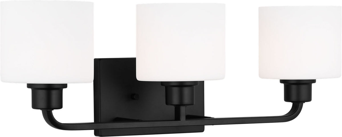 Generation Lighting Canfield 3 light midnight black bath vanity wall light