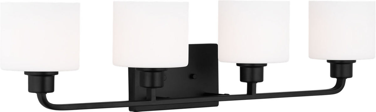 Generation Lighting Canfield 4 light midnight black bath vanity wall light