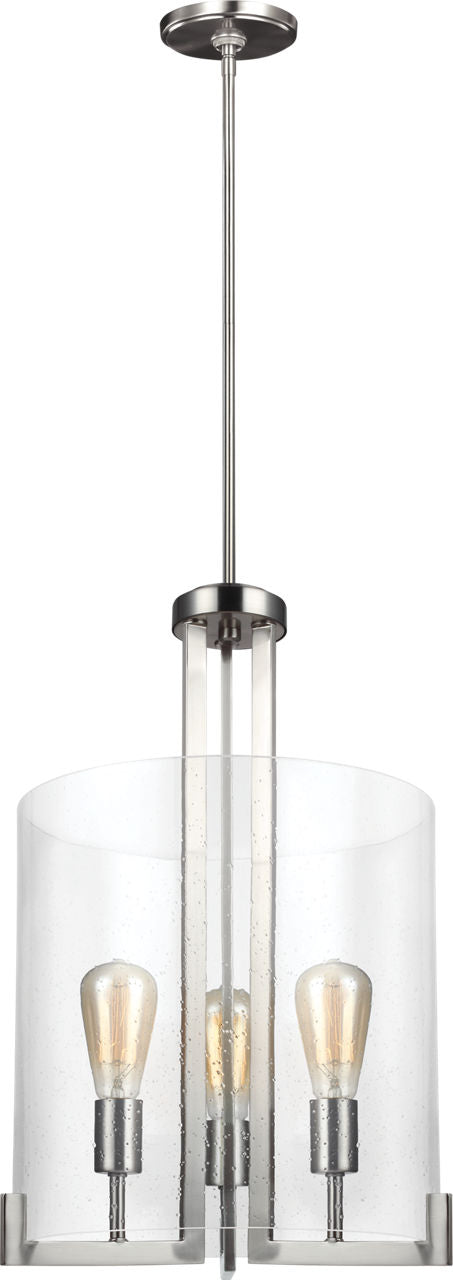 Generation Lighting Dawes 3 light brushed nickel pendant ceiling light