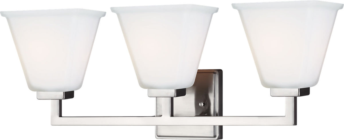 Generation Lighting Ellis Harper 3 light brushed nickel bath vanity wall light