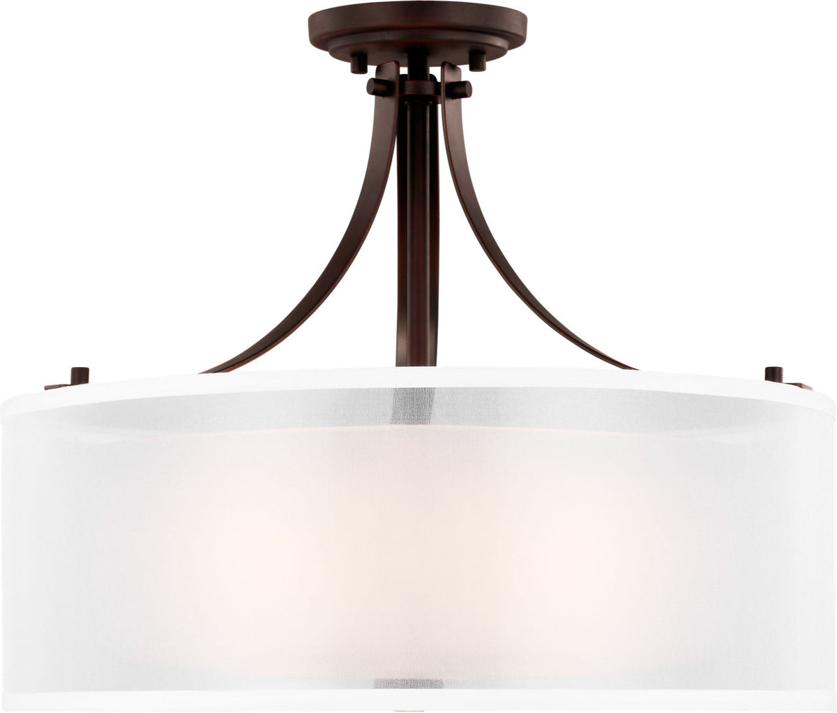 Generation Lighting Elmwood Park 3 light bronze semi-flush mount ceiling light