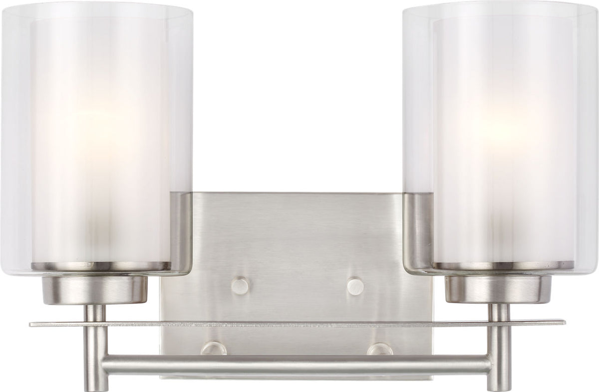 Generation Lighting Elmwood Park 2 light brushed nickel bath vanity wall light