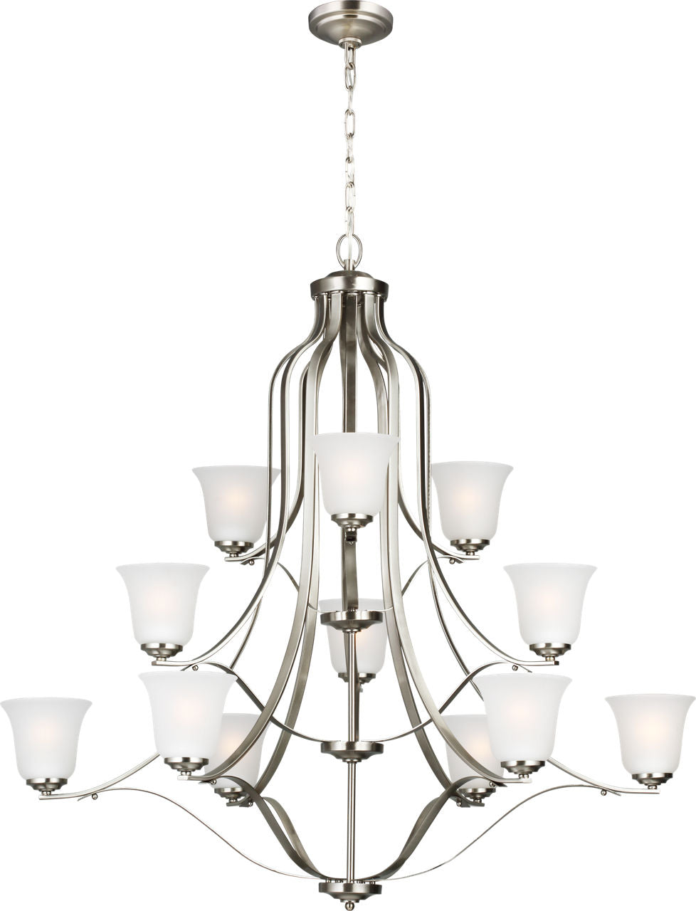 Generation Lighting Emmons 12 light brushed nickel chandelier ceiling light