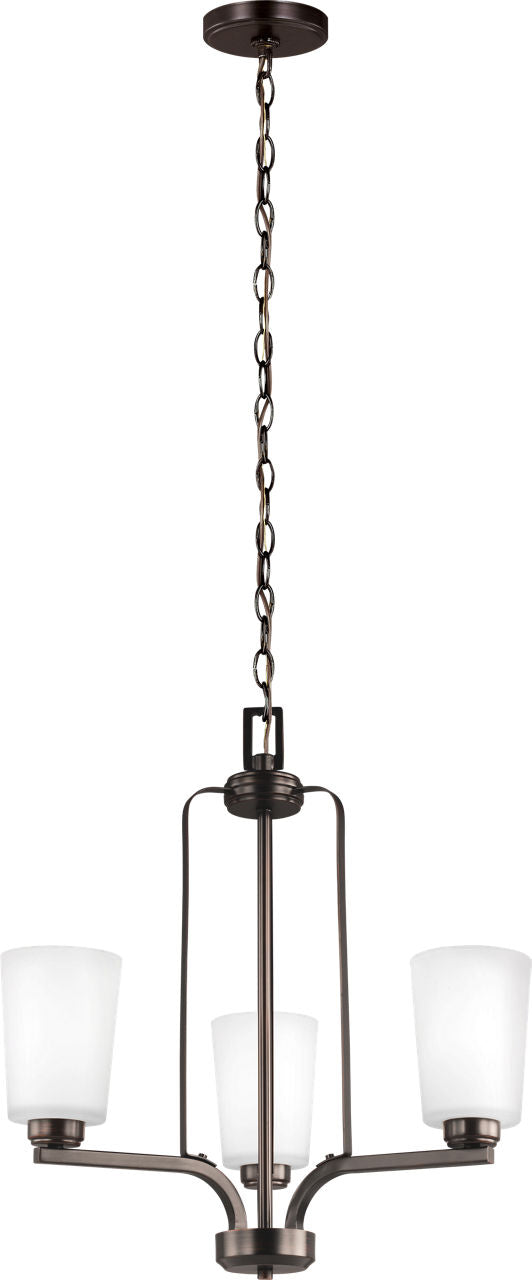 Generation Lighting 3128903EN3-710 Franport 3 Light 20 inch Bronze Chandelier Ceiling Light