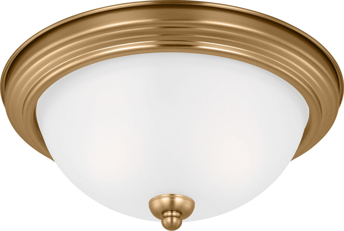 Generation Lighting 77064-848 Geary 2 Light 12.5 inch Satin Brass Flush Mount Ceiling Light