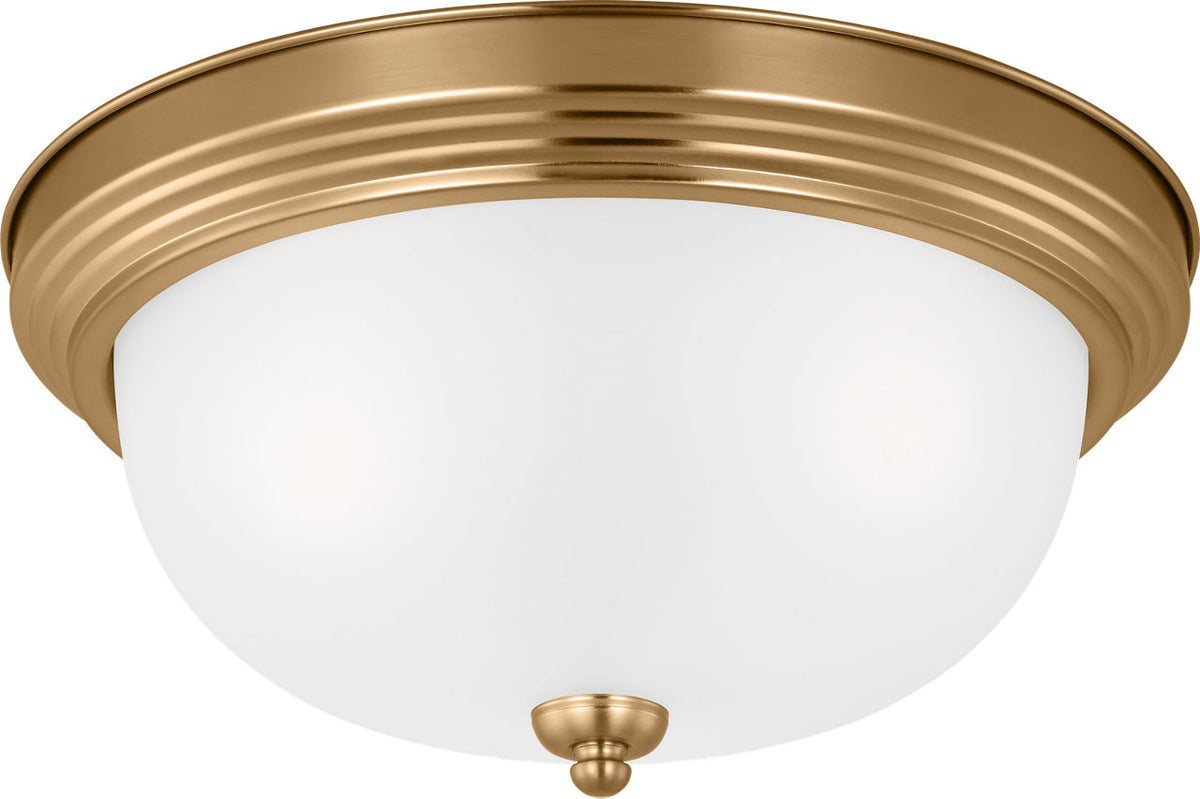 Generation Lighting Geary 3 light satin brass flush mount ceiling light