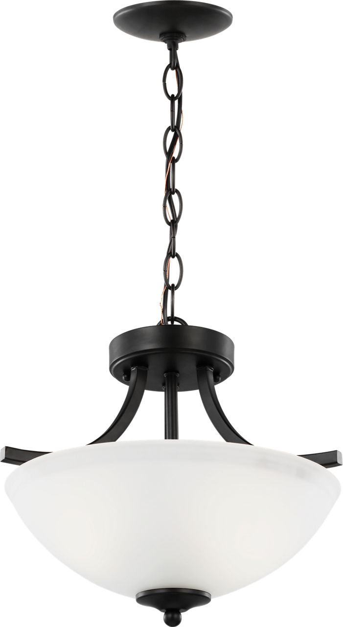 Generation Lighting 7716502-112 Geary 2 Light 14 inch Midnight Black Pendant Ceiling Light